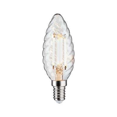 LED-lamp in vlamvorm van helder glas met E14-fitting voor decoratieve verlichting