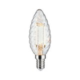 Flame-shaped LED bulb with clear glass and E14 base for decorative lighting solutions