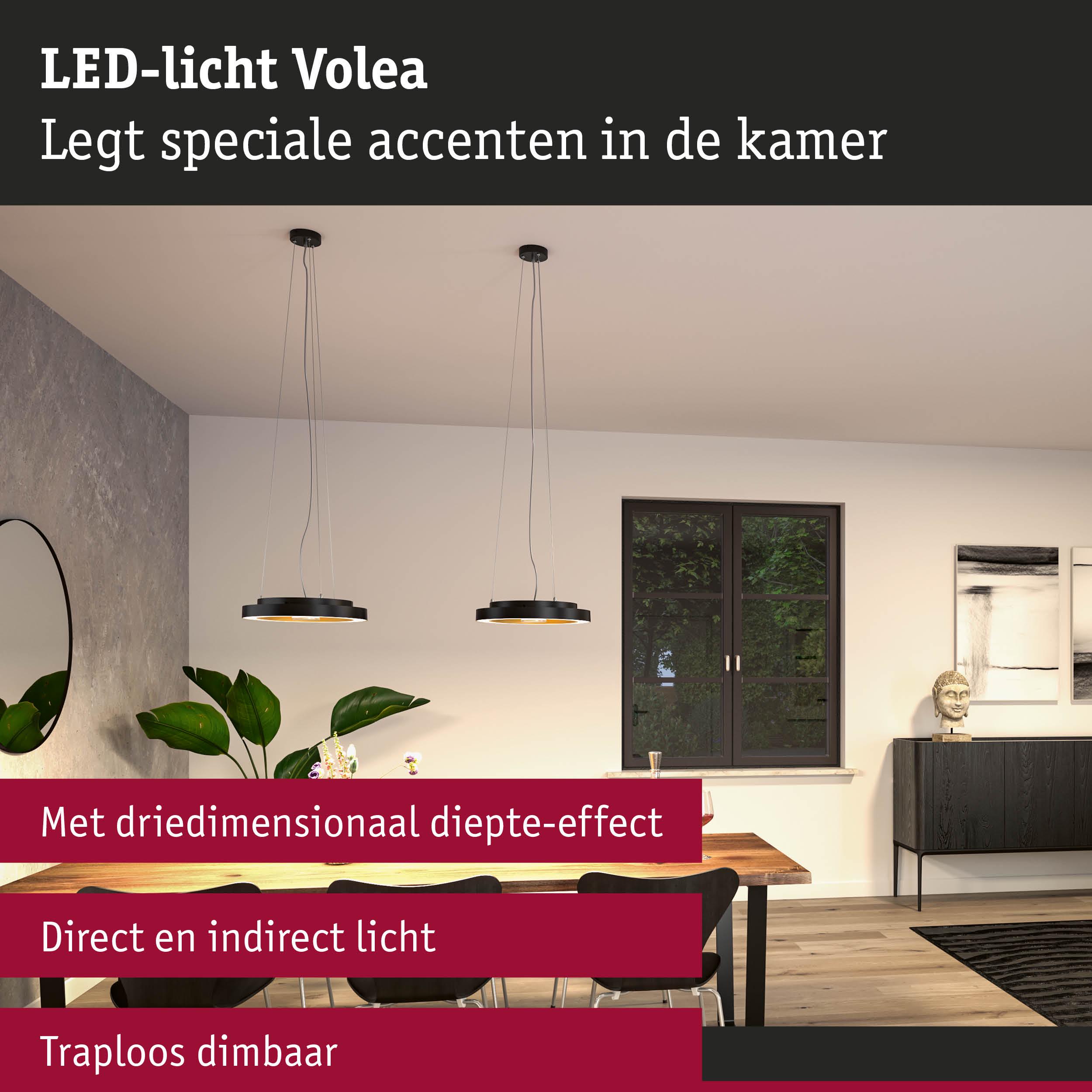 Zwarte LED-hanglampen Volea met direct en indirect licht voor moderne woonruimtes
