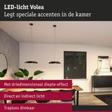 Zwarte LED-hanglampen Volea met direct en indirect licht voor moderne woonruimtes