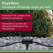 Câble de connexion extérieur noir avec protection IP68 pour éclairage étanche de jardin