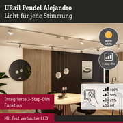 URail Pendel Alejandro LED-Deckenleuchte in warmweiß mit integrierter 3-Stufen-Dimmfunktion