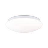 Round white LED ceiling light made of plastic for modern room lighting and energy-saving illumination
