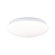 Round white LED ceiling light made of plastic for modern room lighting and energy-saving illumination