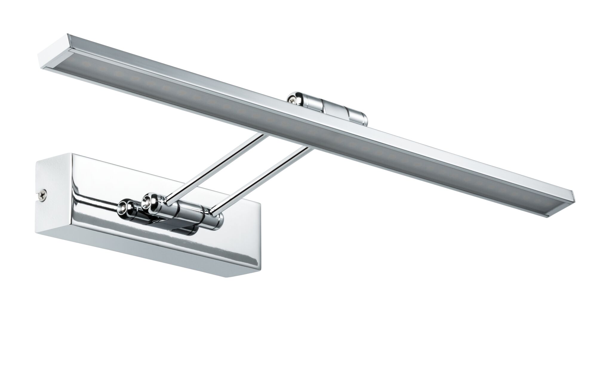 Moderne LED-kunstverlichting van verchroomd zilverkleurig metaal voor wandmontage
