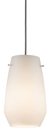 Moderne hanglamp met wit glas en grijze textielkabel voor stijlvolle verlichting