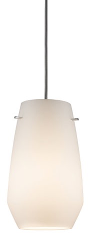 Suspension moderne en verre blanc avec câble textile gris pour un éclairage élégant