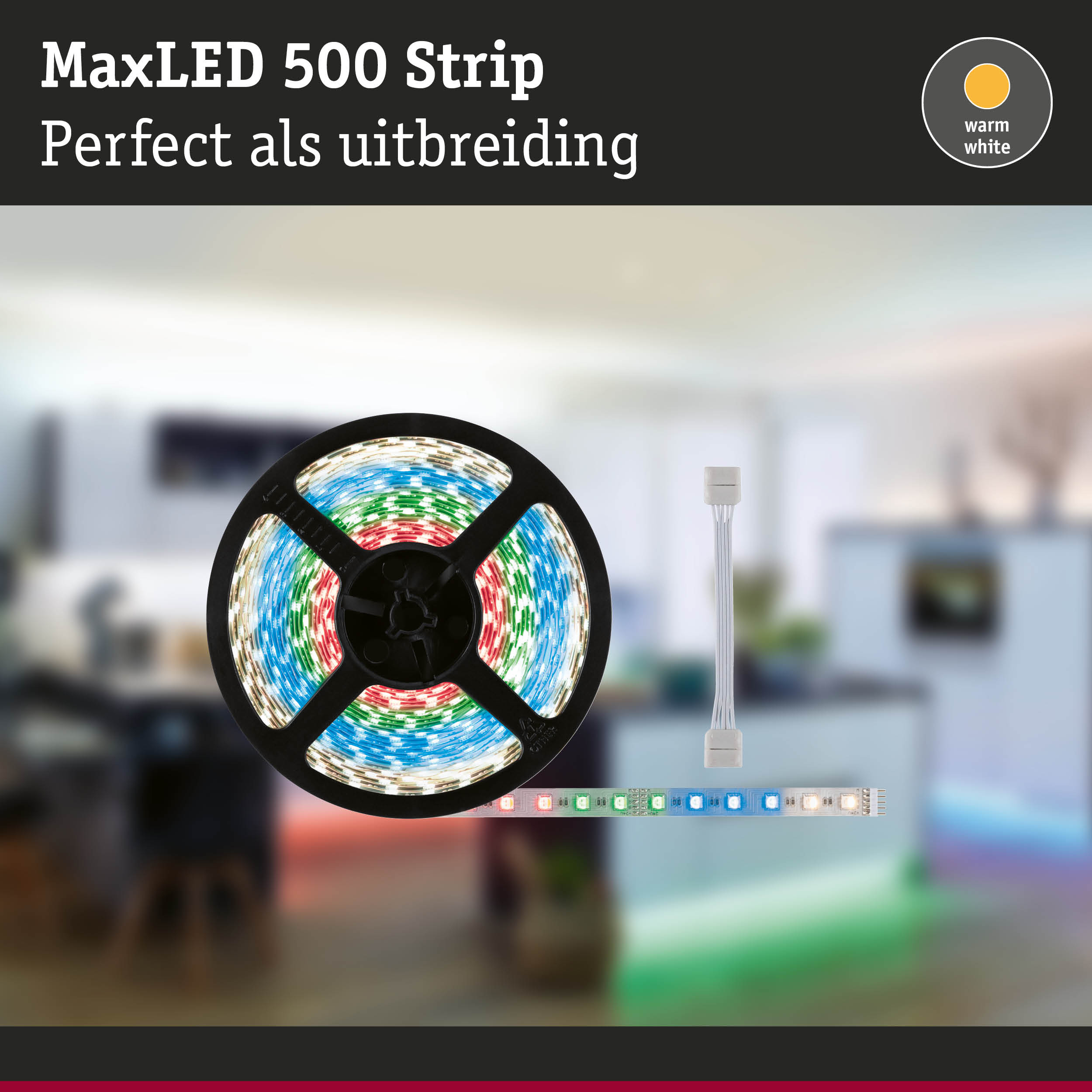 MaxLED 500 LED-strip met warm wit licht, meerkleurig, perfect als uitbreiding voor LED-verlichting