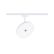 Rundes weißes LED-Schienenlicht mit Metallakzent, modernes Deckenstrahler-Design für Wohnräume