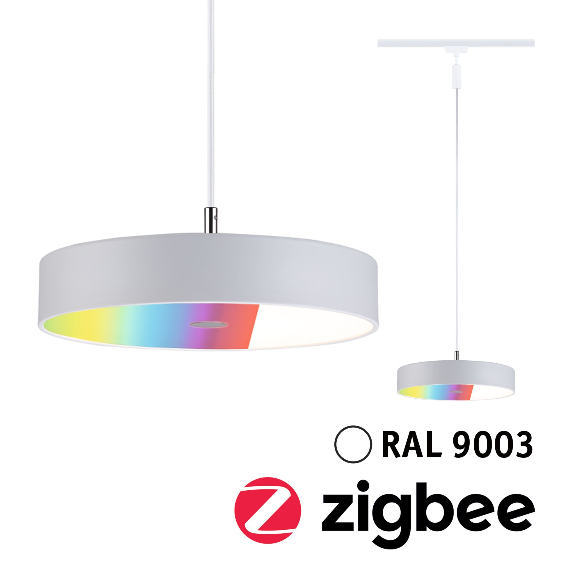 URail Pendel Smart Home Zigbee 3.0 Hildor RGBW 510lm 10W RGBW+ dæmpbar 230V Signal hvid URail Pendel Smart Home Zigbee 3.0 Hildor RGBW 510lm 10W RGBW+ dæmpbar 230V Signal hvid