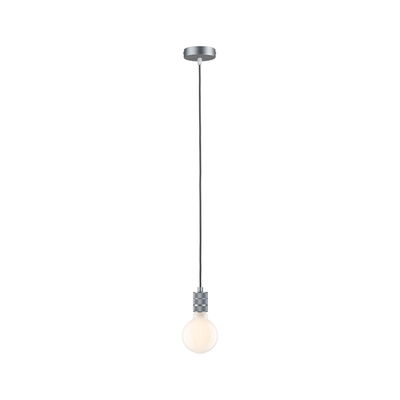 Moderne hanglamp met mat glas en zilveren metalen houder, energiezuinige LED-verlichting