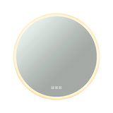 Miroir LED rond avec lumière blanc chaud et commandes tactiles pour salle de bain et éclairage intérieur