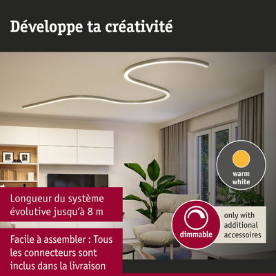 Éclairage LED de plafond moderne en blanc chaud, longueur évolutive jusqu’à 8 m pour créativité