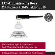 LED-Einbauleuchte Nova mit flachem GU10 LED-Reflektor und weißem Aludruckgussgehäuse