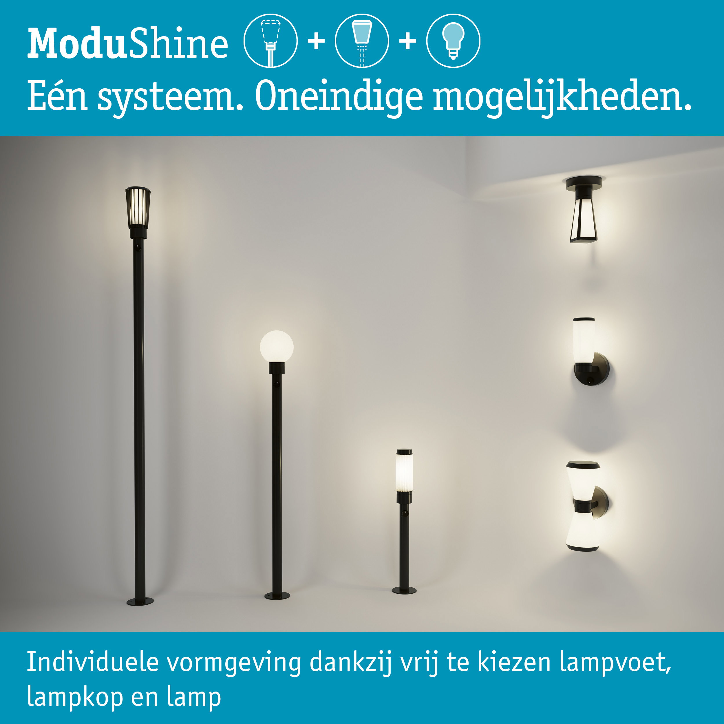 ModuShine Paaltje Klein IP44 560mm langwerpig Antraciet
