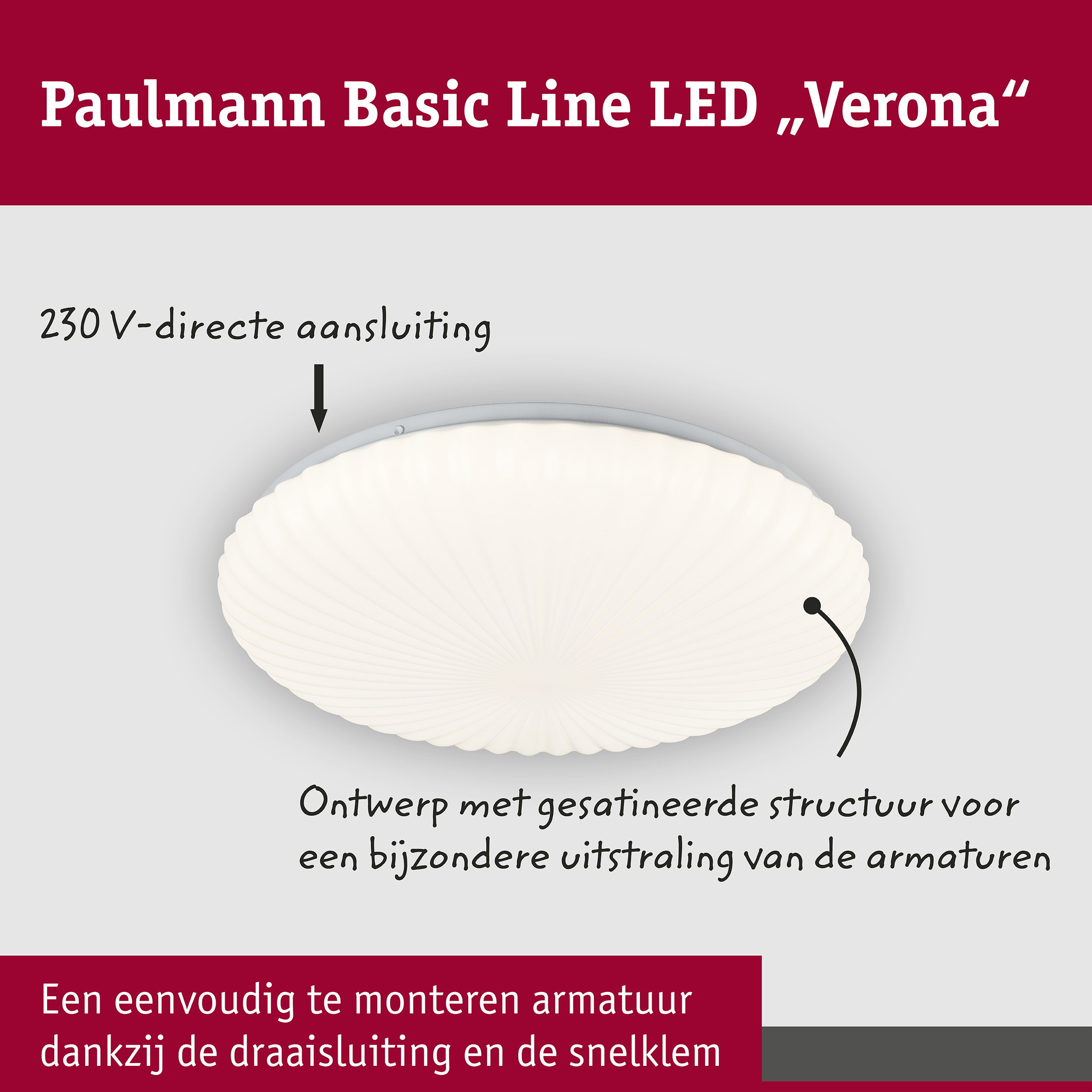 LED-plafondlamp Verona White Select 375mm 230V 21,2W Wit
