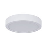 Round white LED ceiling light made of plastic for energy-efficient room lighting