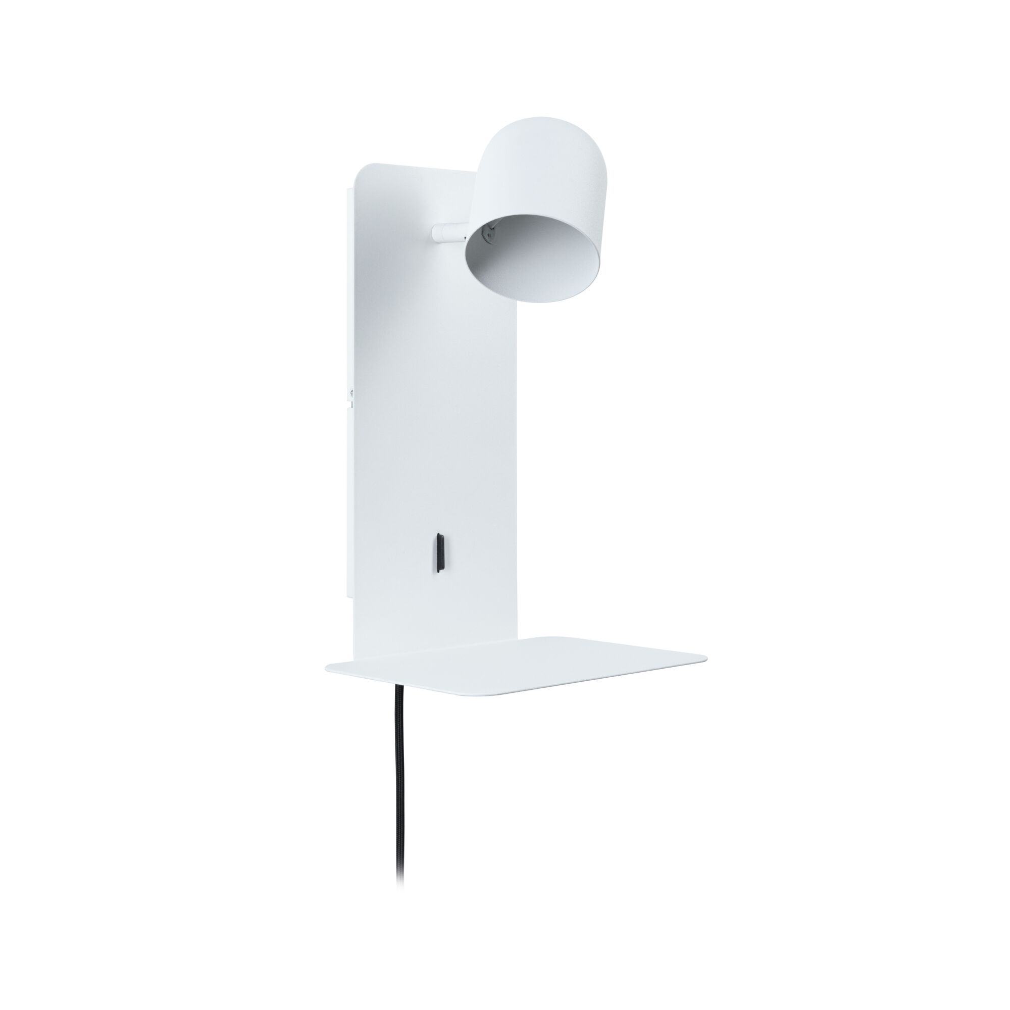Vægarmatur Malena USB C GU10 230V max. 5W Mat hvid Moderne hvid metal væglampe med justerbar spot og hylde til LED væglampe