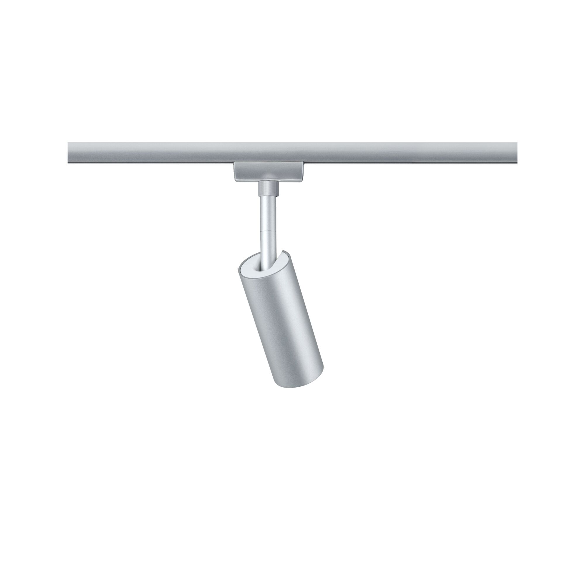 Projecteur LED moderne en métal argenté pour système sur rail, éclairage intérieur dimmable
