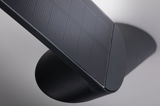 Black modern LED wall light with integrated solar panel for energy-efficient outdoor lighting