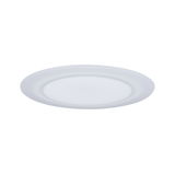 Round white LED ceiling panel made of plastic for energy-efficient room lighting