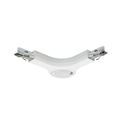 Connecteur blanc en plastique avec clips métalliques pour éclairage sur rail LED, pièce de liaison flexible