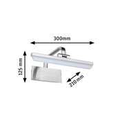 Applique murale LED moderne en acier inoxydable brossé de 300x125x210 mm pour éclairage intérieur