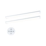 Zwei weiße LED-Leisten mit Fernbedienung für dimmbares Licht im modernen Design