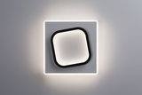 Modern square LED ceiling light in white and black with indirect lighting for living spaces