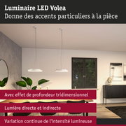 Suspensions LED blanches modernes Volea avec lumière directe et indirecte pour pièces à vivre