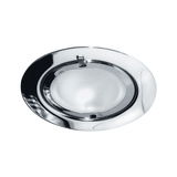 Round recessed spotlight in shiny chrome steel silver for modern LED lighting solutions