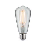 Classic LED filament bulb with clear glass and E27 base for energy-efficient lighting solutions