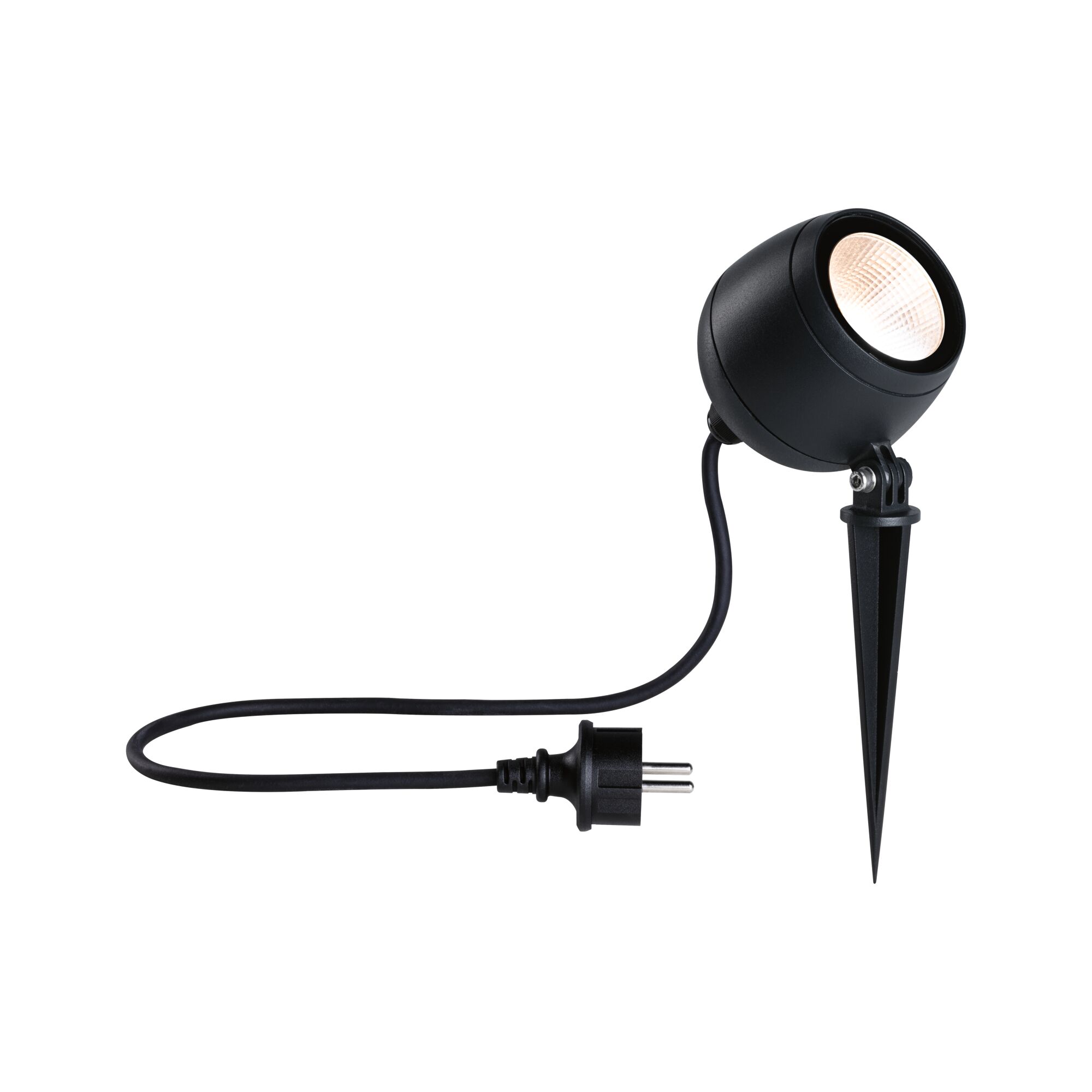 Projecteur de jardin LED Kikolo IP65 90mm 3000K 8W 520lm 230V 20° Anthracite Aluminium/Matière plastique Projecteur LED de jardin noir avec piquet et câble pour éclairage extérieur et d'accentuation
