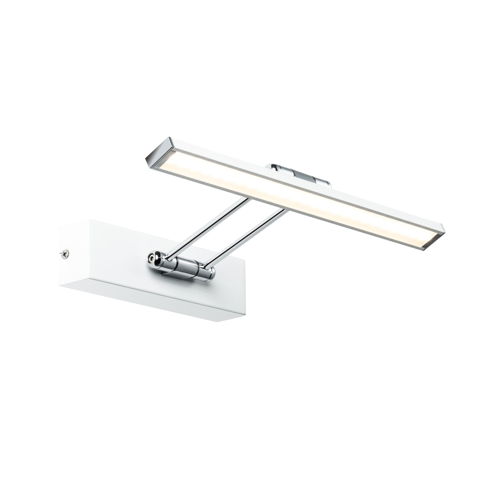 Applique murale LED moderne blanche et chromée avec lumière blanc chaud pour un éclairage élégant