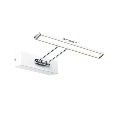 Applique murale LED moderne blanche et chromée avec lumière blanc chaud pour un éclairage élégant