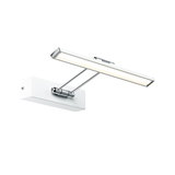 Modern white and chrome LED wall light with warm white illumination for stylish room lighting