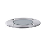 Round stainless steel frame glass for recessed LED floor lighting in silver finish