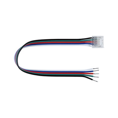 Mehrfarbiges LED-Verbindungskabel mit transparentem Stecker für Lichtinstallationen und Elektronik.