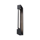 Black metal LED wall light with rectangular design and warm white light for modern interior lighting