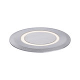 Rundes LED-Einbauleuchte aus gebürstetem Aluminium in Silber mit warmweißem Licht für Wohnräume