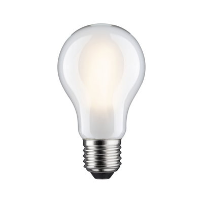 Classic LED light bulb with frosted white glass and E27 base for energy-saving lighting