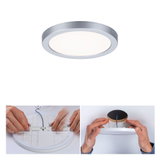 Panneau LED de plafond rond argenté avec lumière blanche, fixation par ressorts, luminaire LED moderne