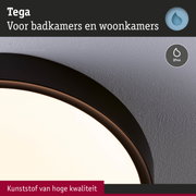Close-up van hoogwaardige kunststof lamp met IP44 bescherming voor badkamer en woonkamer