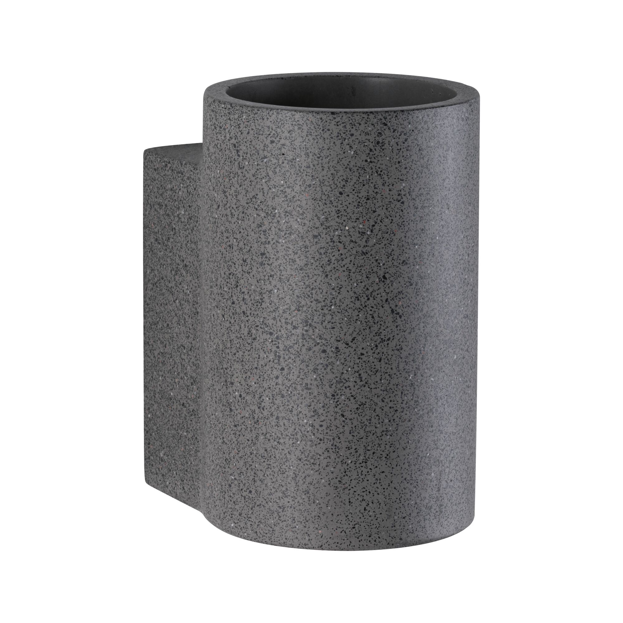 Support mural moderne gris en béton de forme cylindrique pour éclairage LED extérieur
