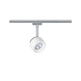 Spot LED moderne blanc en métal sur rail argenté pour un éclairage d'intérieur flexible
