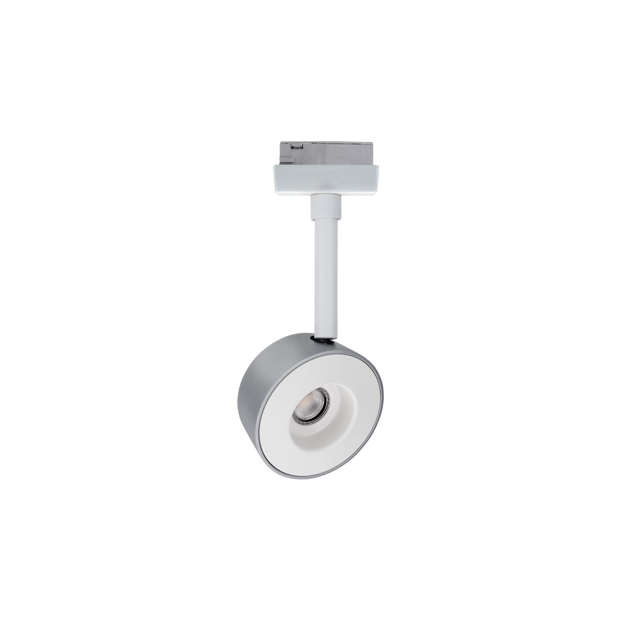 Modern grey and white metal LED spotlight for flexible accent lighting indoors