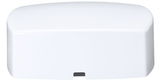 White plastic housing with rounded edges for electronics, compact and simple design.