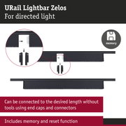 Black URail Lightbar Zelos for directed light with memory function and tool-free connection