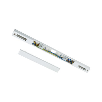 Connecteur en aluminium blanc avec câbles visibles pour systèmes d'éclairage LED, accessoire électrique