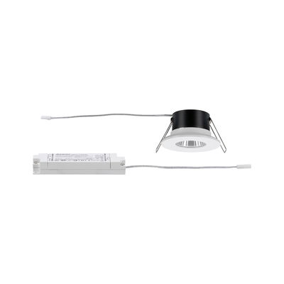 Compact black and white LED recessed spotlight with driver and cable for indoor lighting solutions